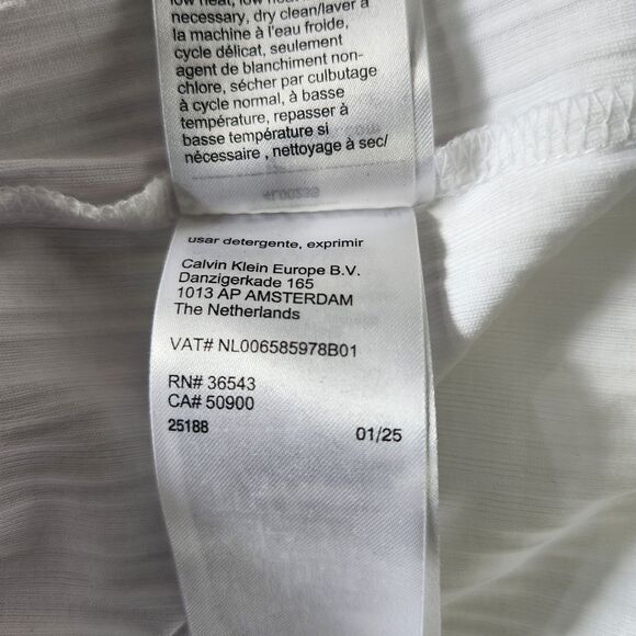 NWT Calvin Klein Men’s Ribbed Stretch Shirt Small Brilliant White Modern Fit - Picture 7 of 10